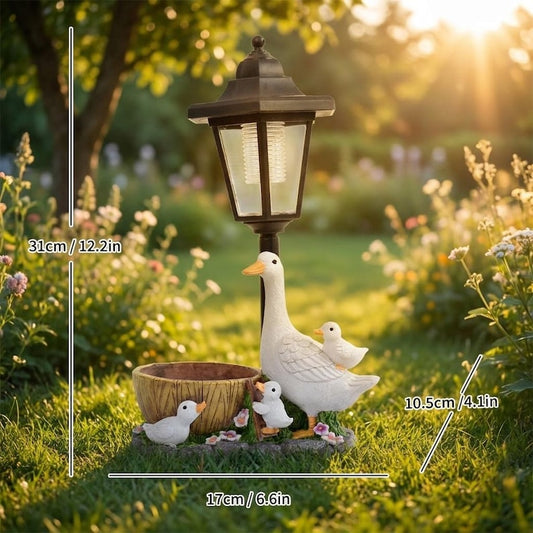 Duck Lantern Solar Garden Statue