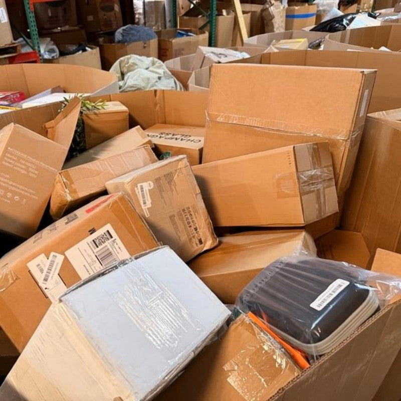 Warehouse cartons from a mixed liquidation source batch